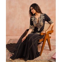 Mouni roy black designer sharara suit